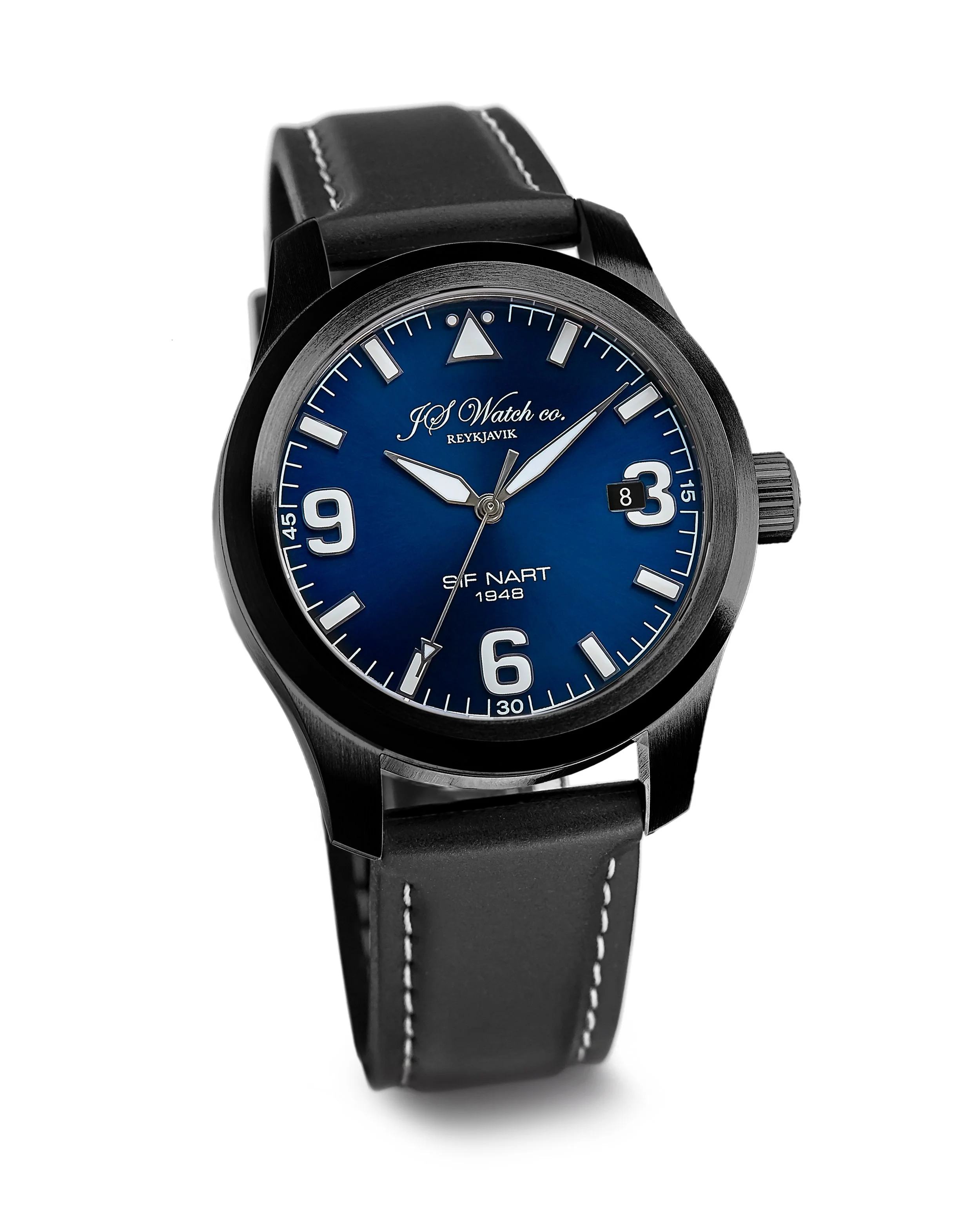 JS Watch Company Reykjavik — Sif NART 1948 Blue dial Black case